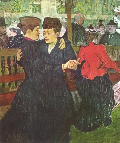 Im Moulin Rouge, Zwei tanzende Frauen, Henri de toulouse-lautrec